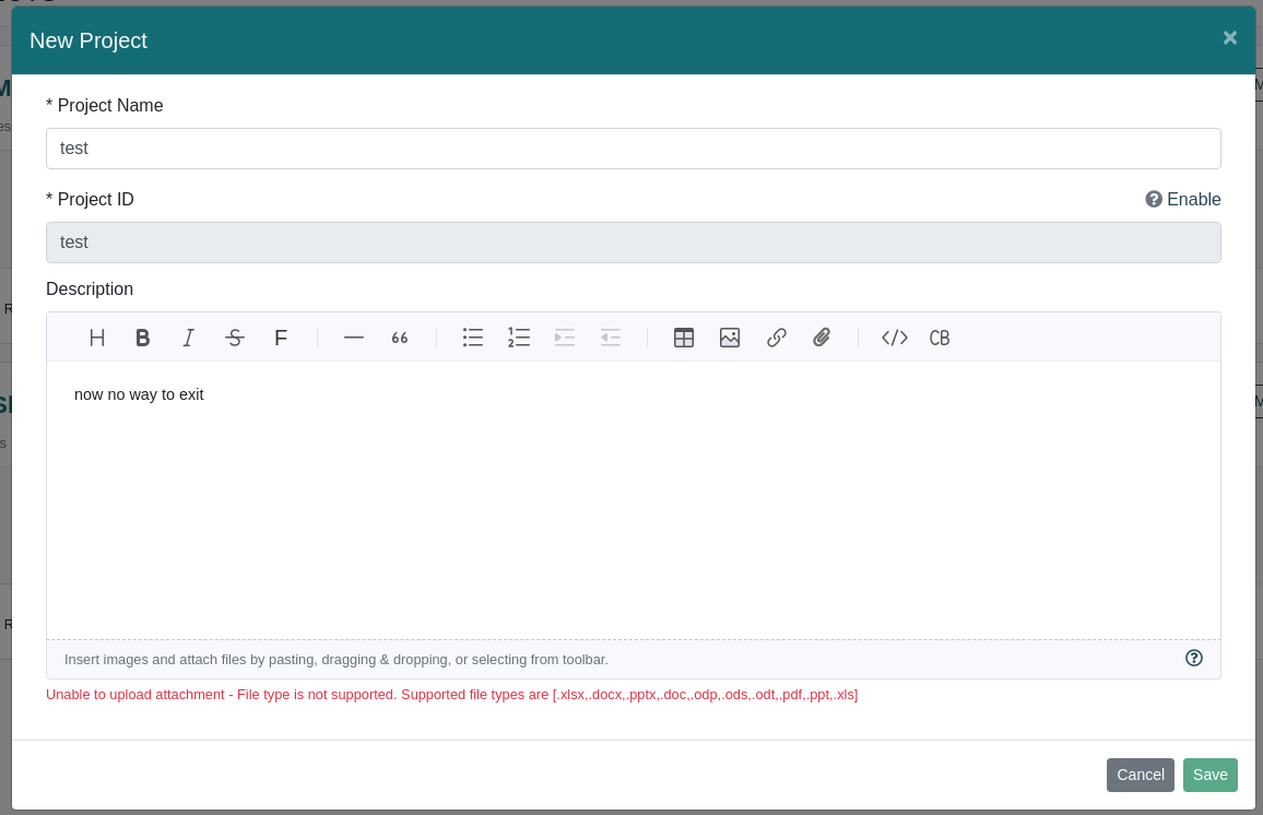 If a not supported document type is attempted to be uploaded to a ...