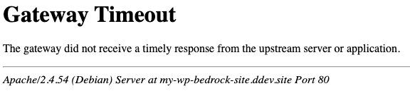 504 Gateway Timeout error