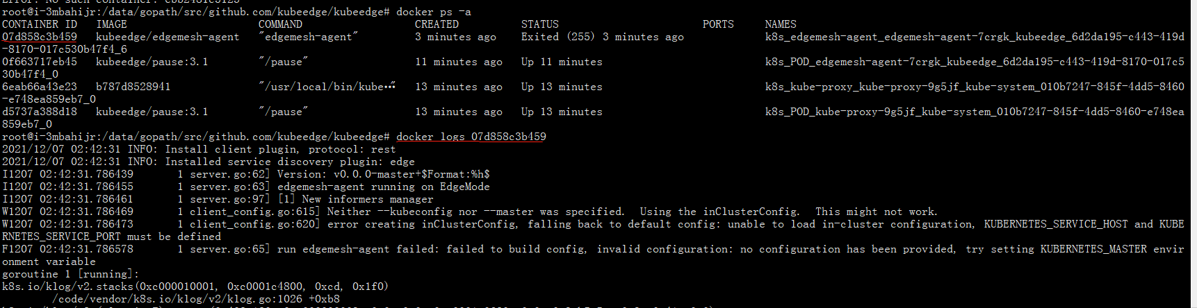 pod/edgemesh-agent-7crgk error · Issue #229 · kubeedge/edgemesh · GitHub