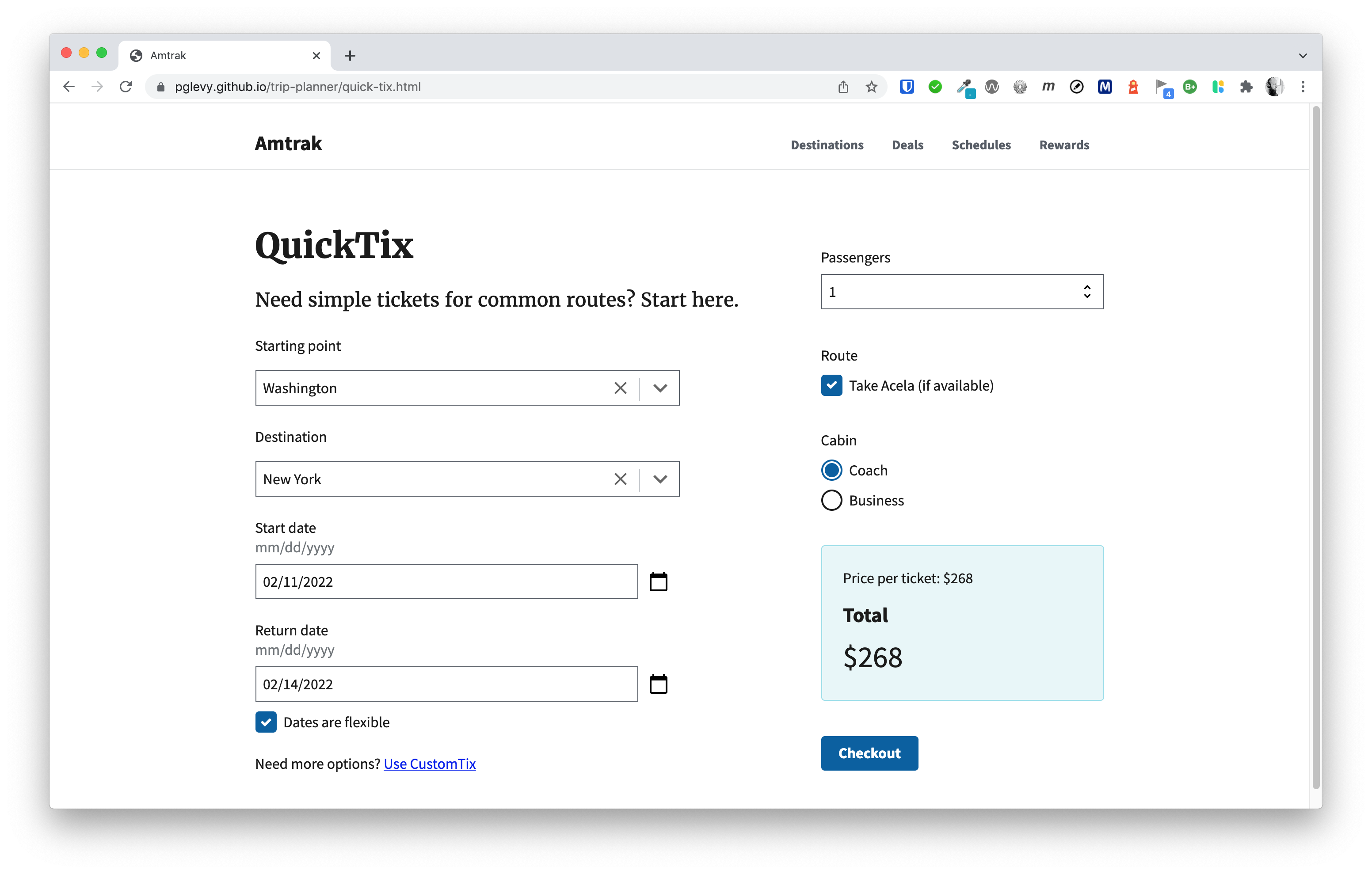 Amtrak Travel Planner - b5f0x2j