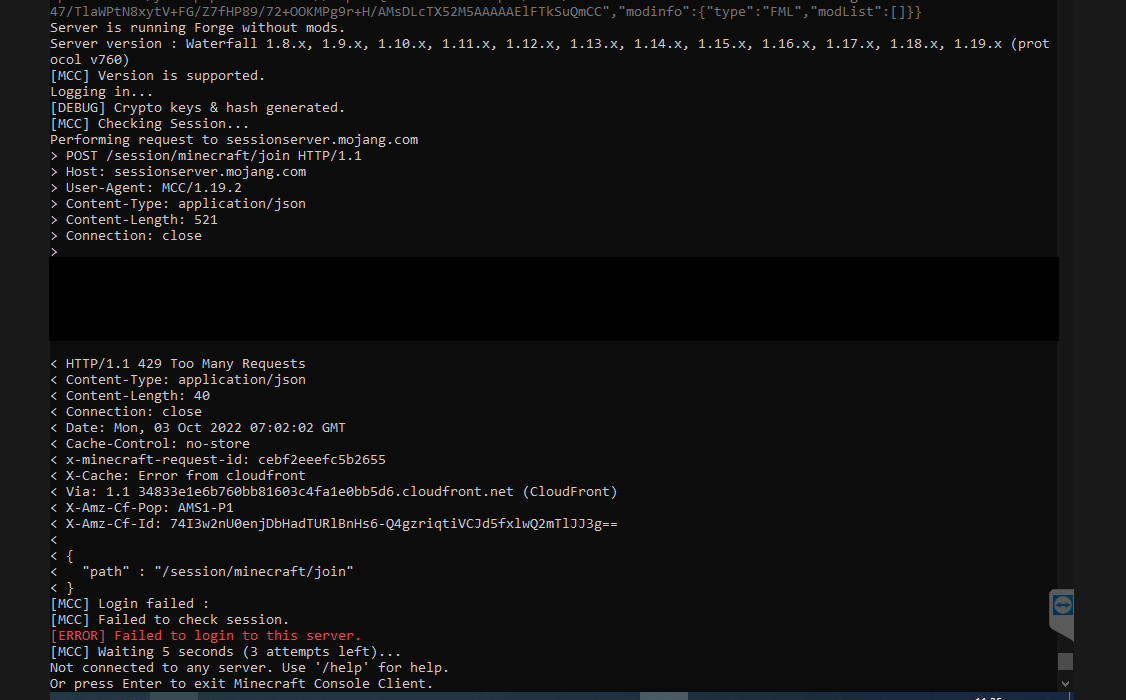 [BUG] Client keeps disconnecting · Issue #2233 · MCCTeam/Minecraft ...