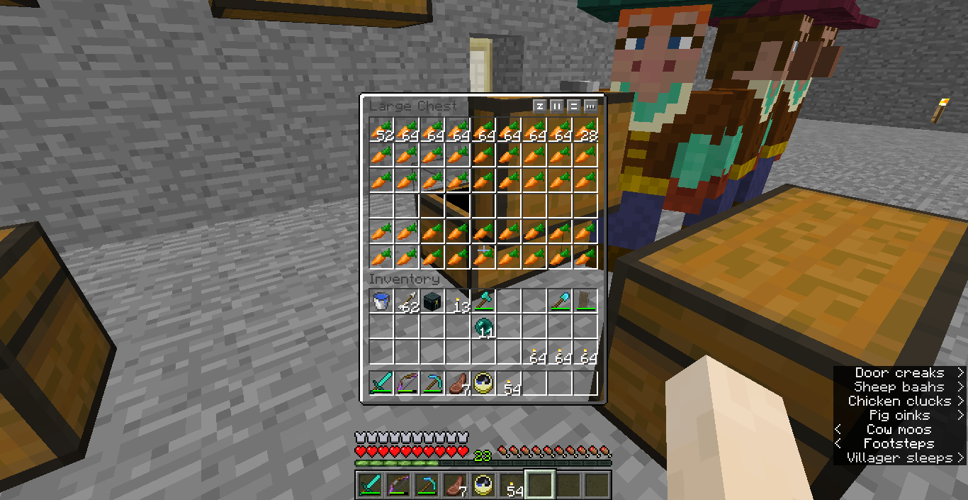 villagers still do not recognize a double chest as one unique container