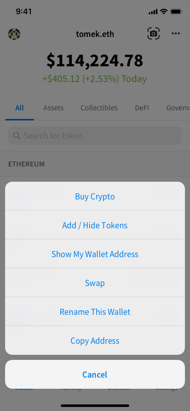Wallet-Menu