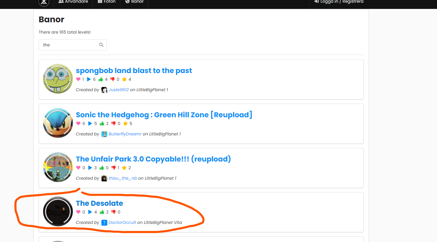 The Search Bar doesn't work correctly · Issue 445 · LBPUnion