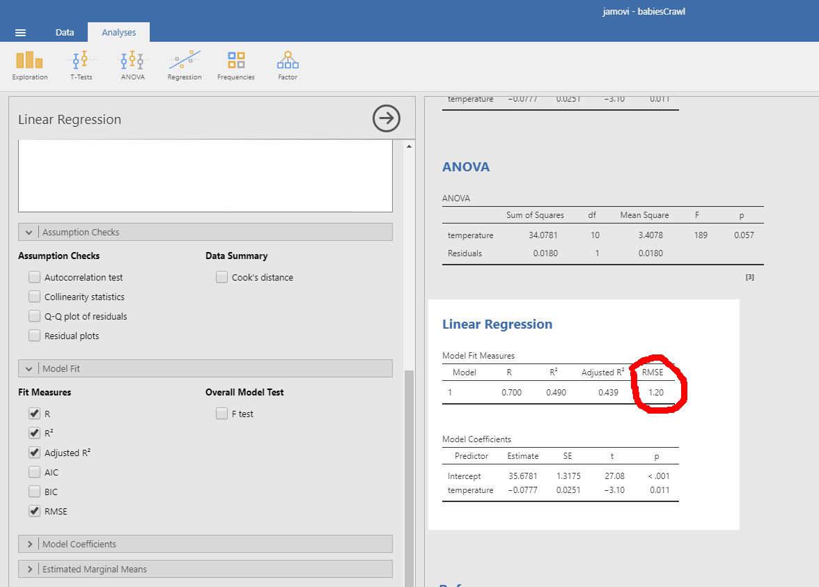 Different RMSE in linear regression JASP vs Jamovi · Issue 712