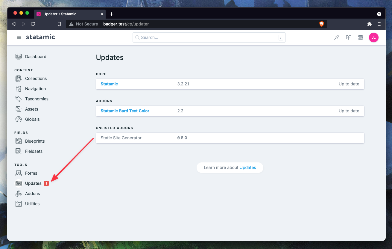 Updates badge sometimes incorrect · Issue #4681 · statamic/cms · GitHub