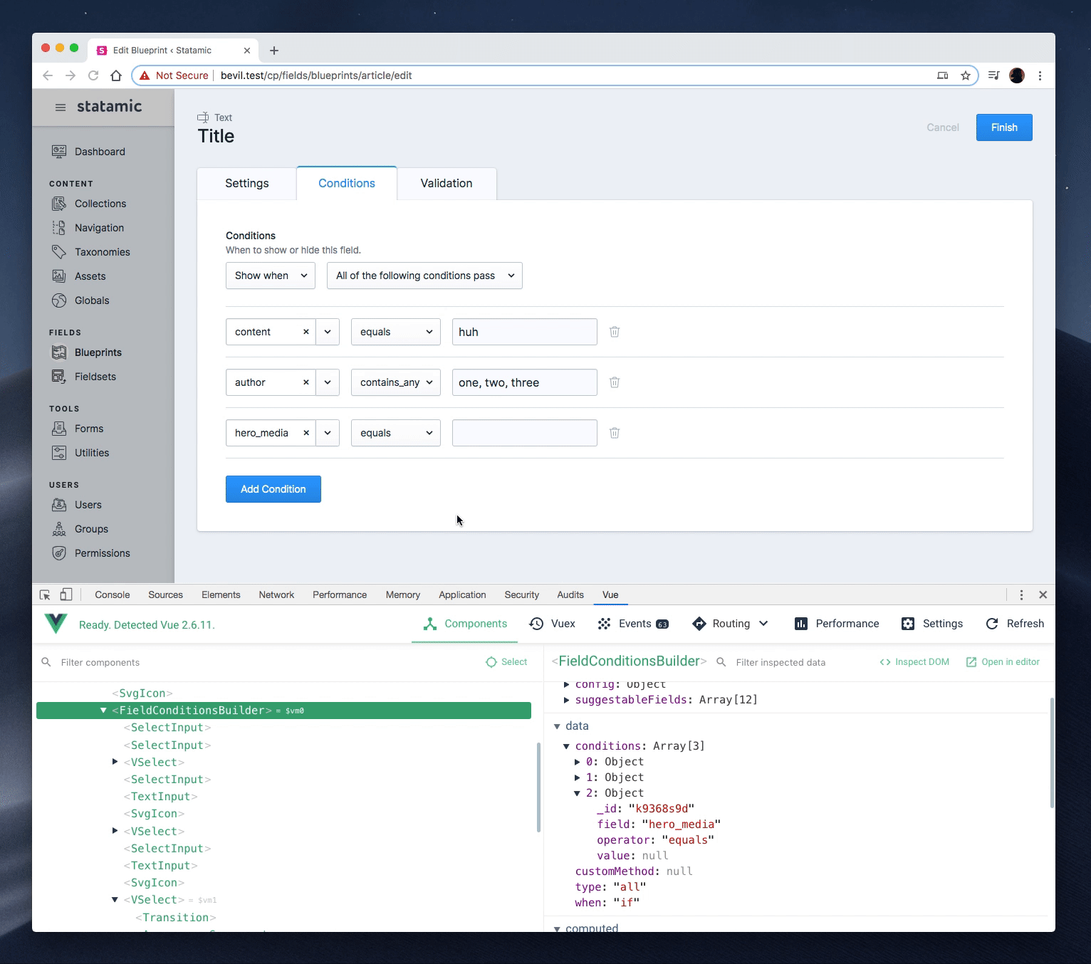 Cannot add custom field name in field condition UX · Issue #1693 ...
