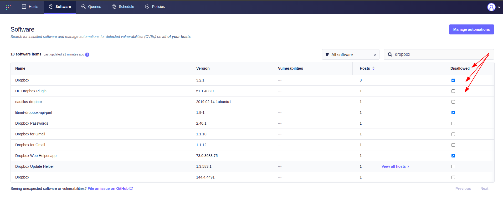 Tag a software as disallowed. · Issue #4860 · fleetdm/fleet · GitHub