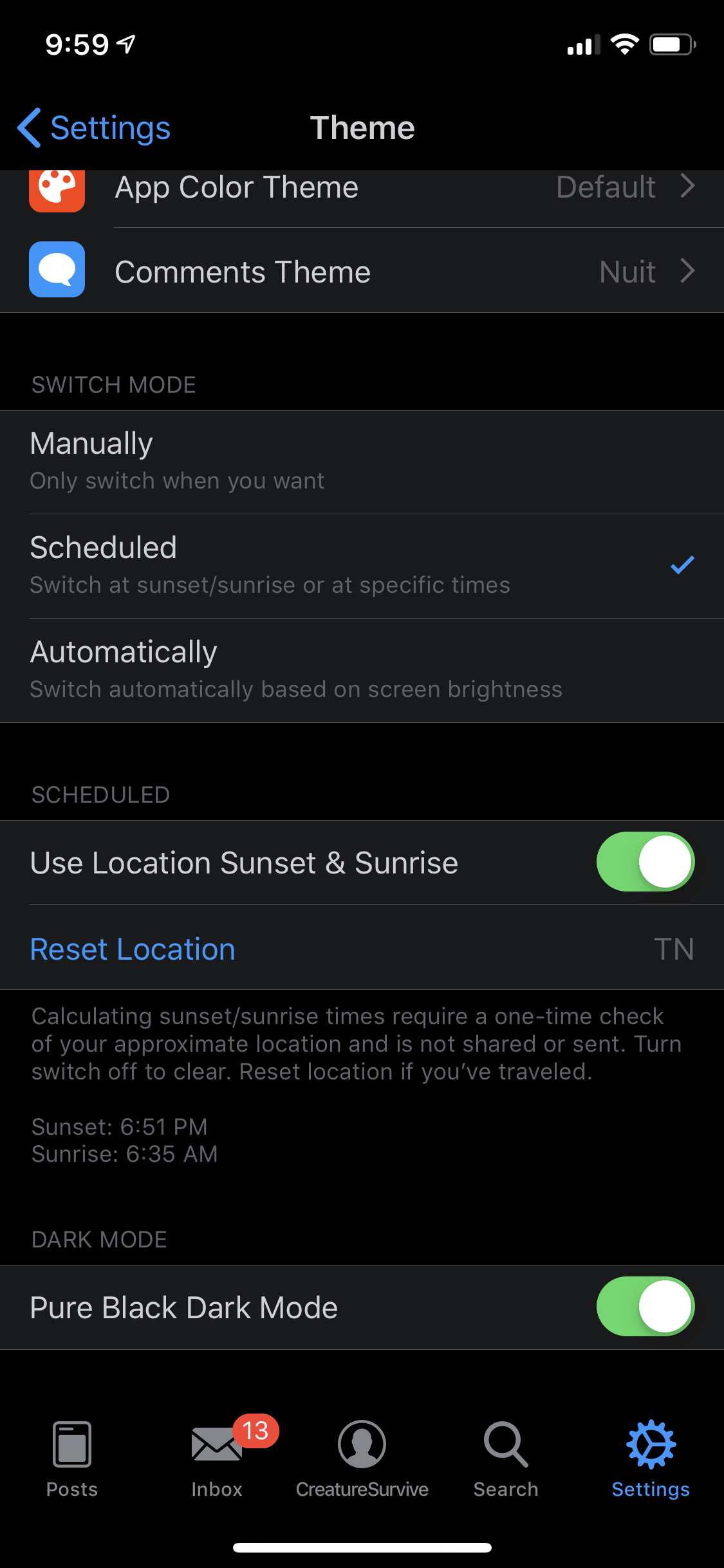 Dark mode not respecting 'Pure Black' setting on cells. · Issue #332 ...