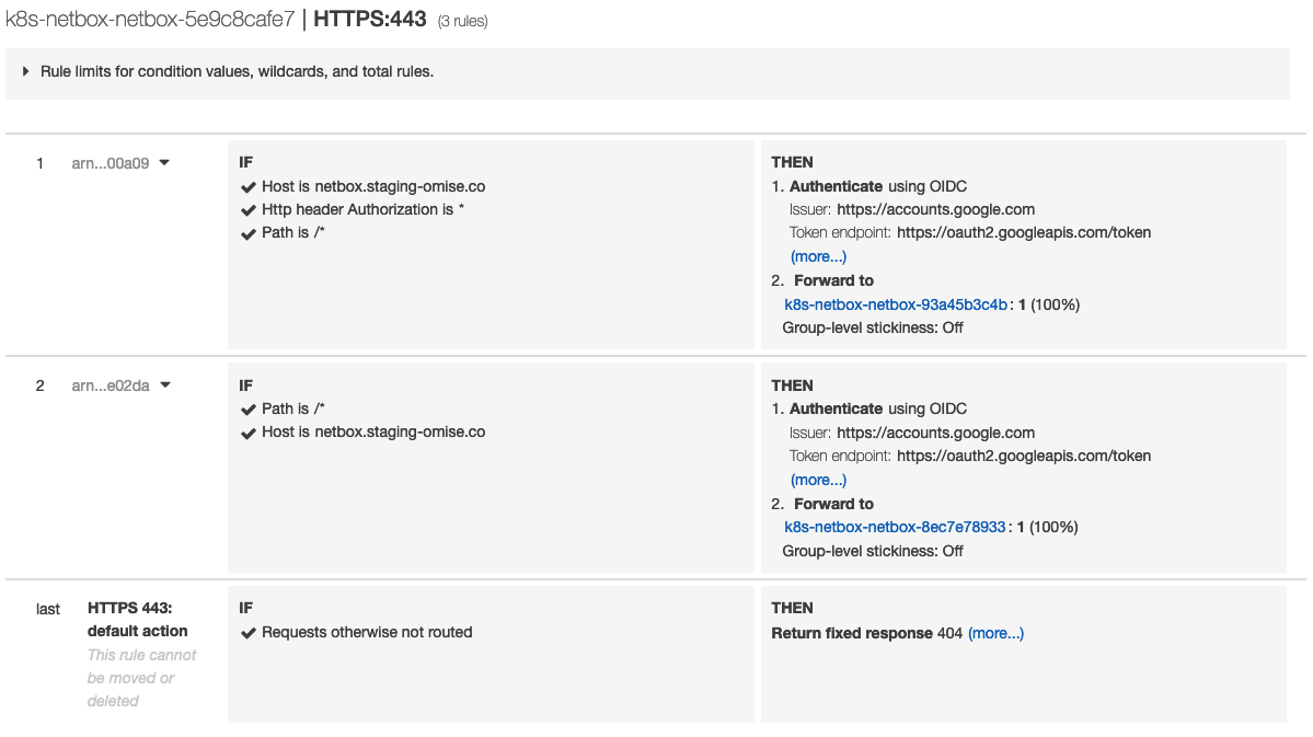 Unable to create non-OIDC listener rule condition when IDP configured ...