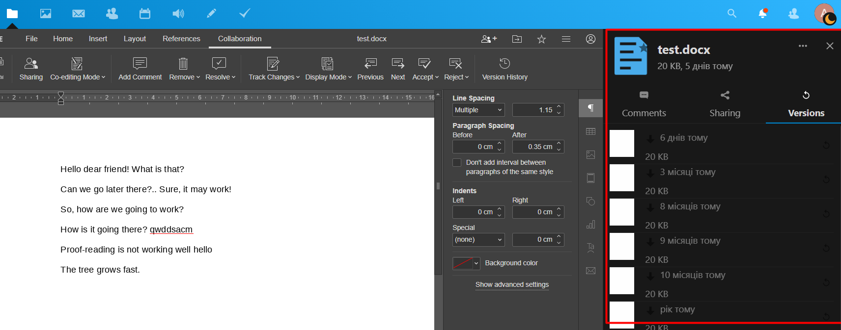 Onlyoffice Versioning History Problem Opening Document Issue 238
