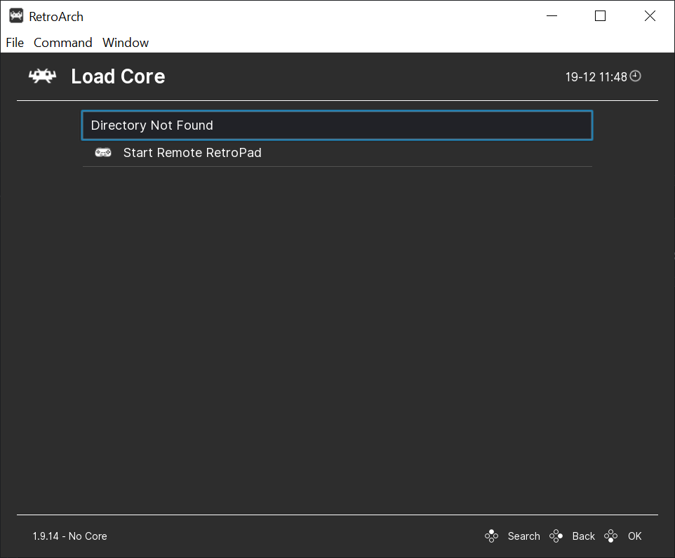 Installing retroarch in "c\Program Files" makes "Load Core" window to