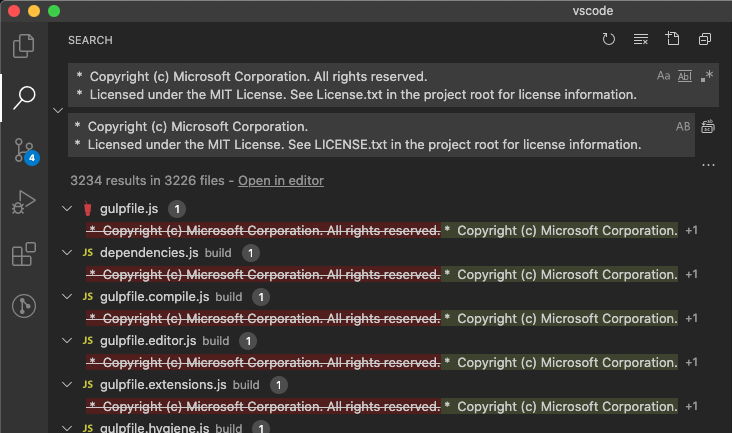 Update files in vscode/src/vs/code to improve the copyright headers as ...