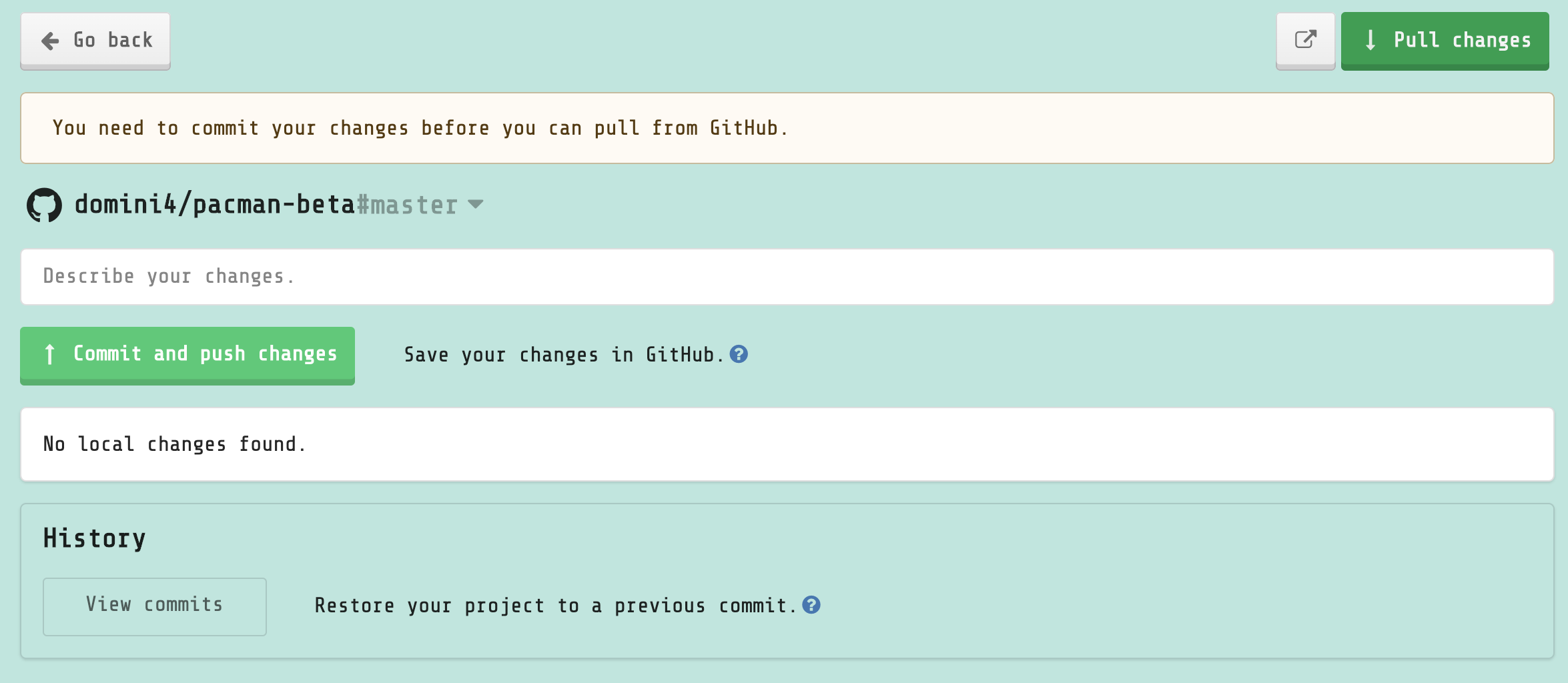 Github revert does not allow commit · Issue #1964 · microsoft/pxt ...