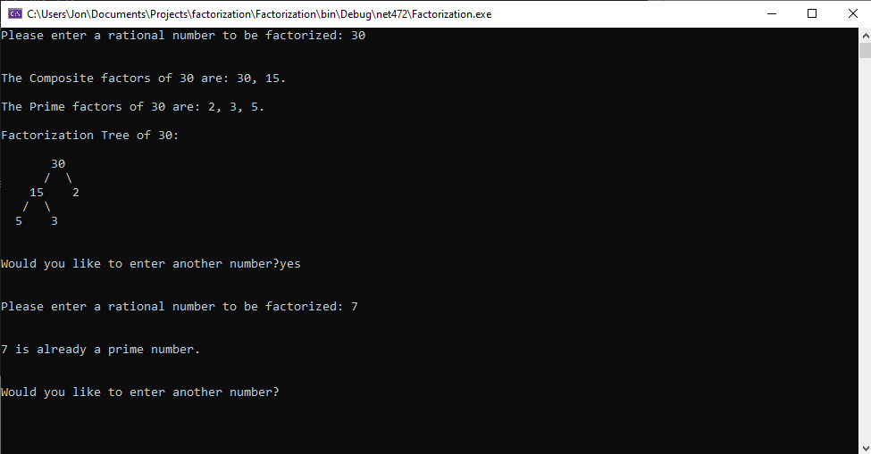GitHub - YourRoyalLinus/factorization: A command line program that ...