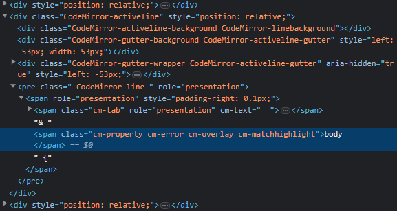 [Bug] CodeMirror v5 parser fails to parse nested CSS syntax · Issue ...