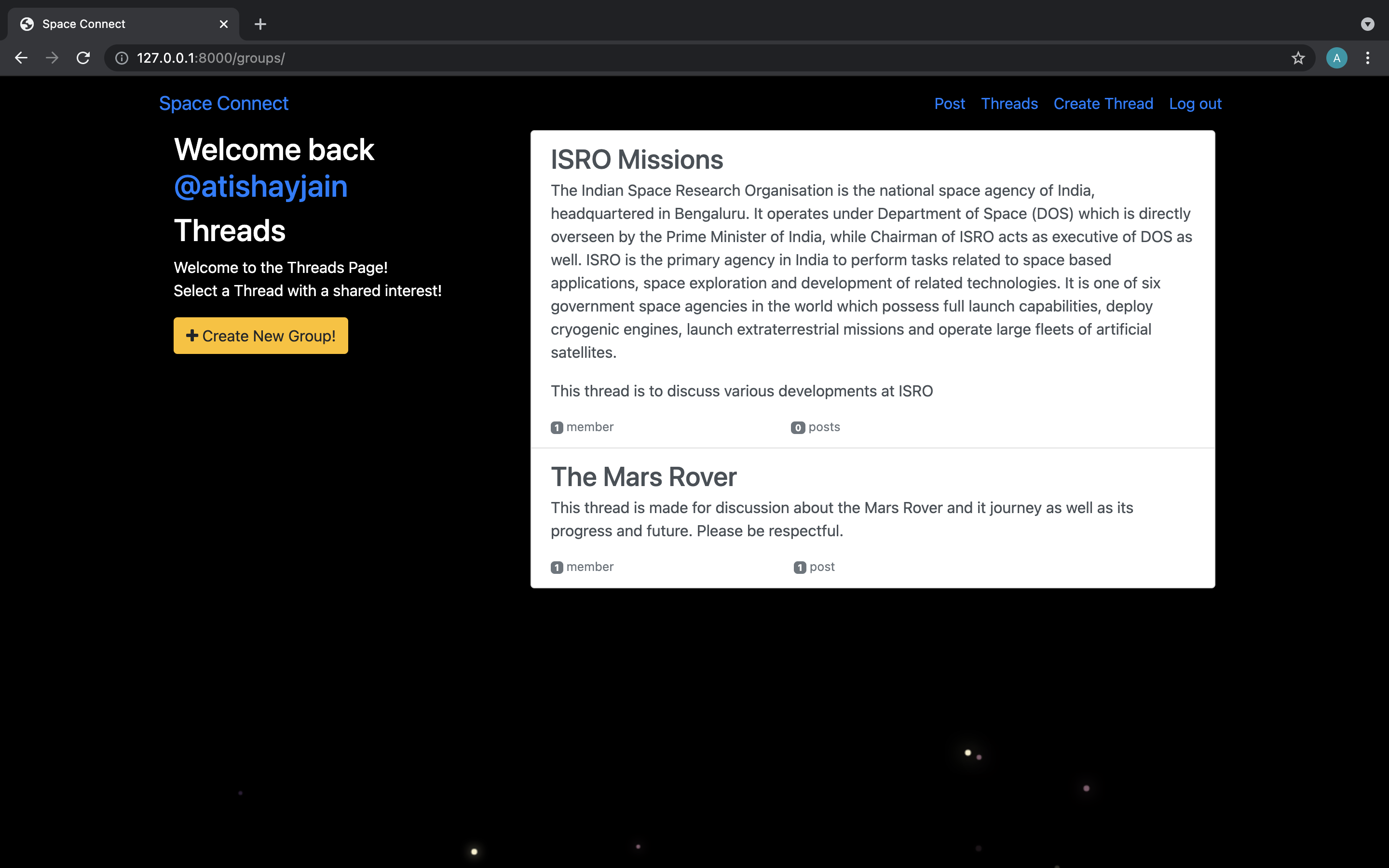 GitHub - atishayj2000/SpaceConnect: A web based forum to facilitate ...