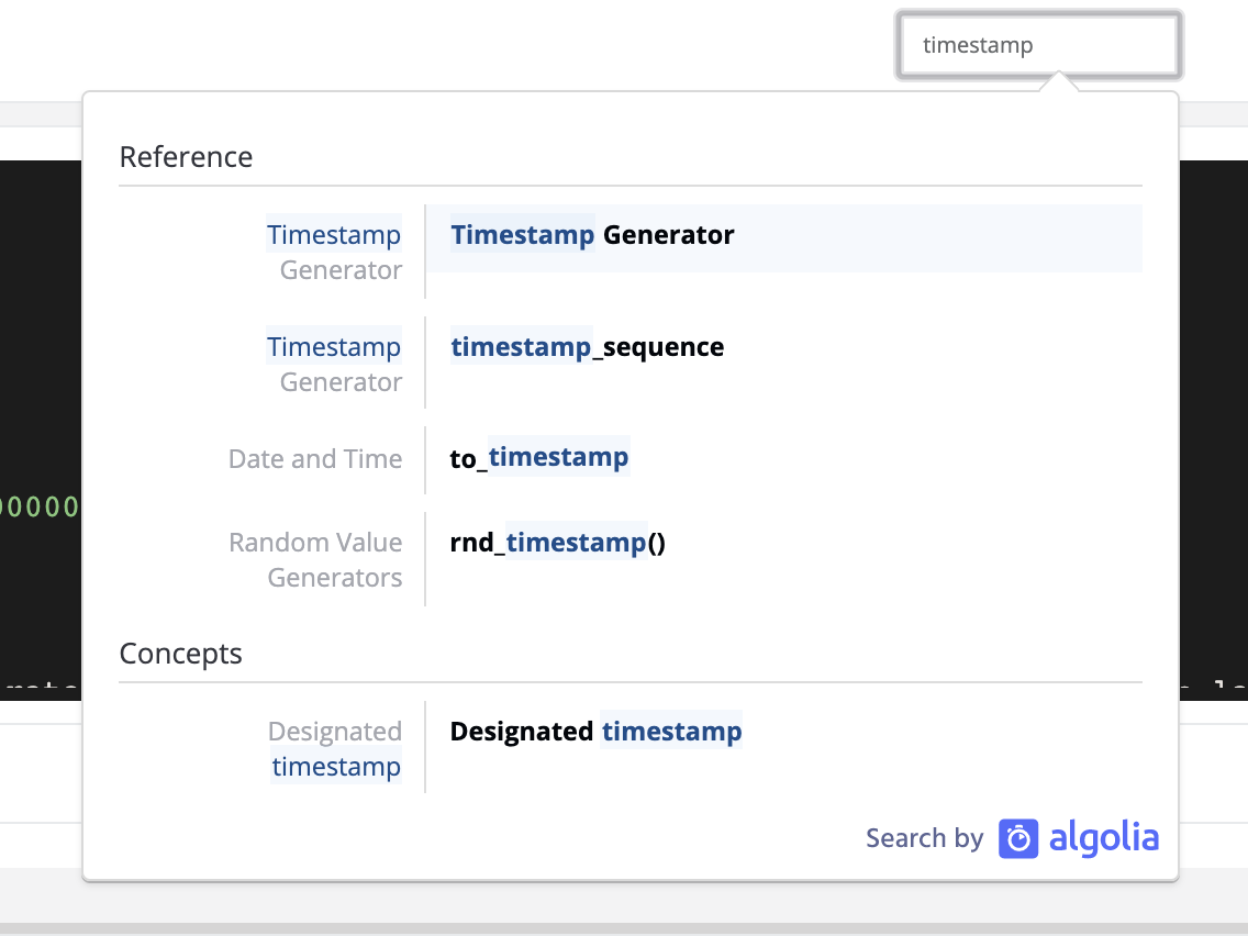 Search documentation link bug · Issue #299 · questdb/questdb · GitHub