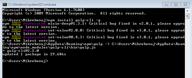 unable to run npm install gulp-cli -g · Issue #1995 · nodejs/help · GitHub