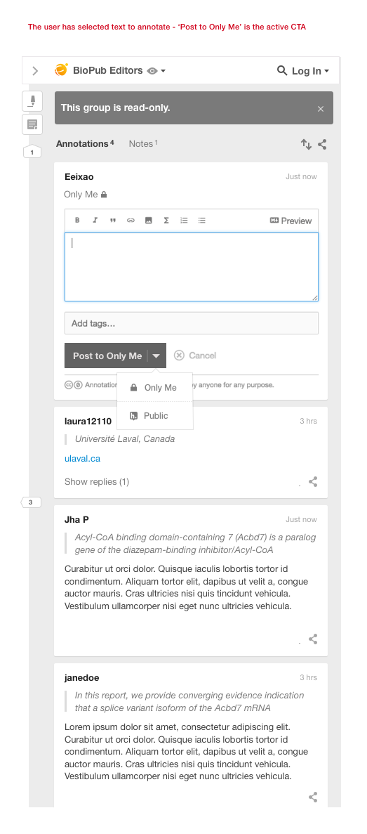 revised sidebar with post to button expanded