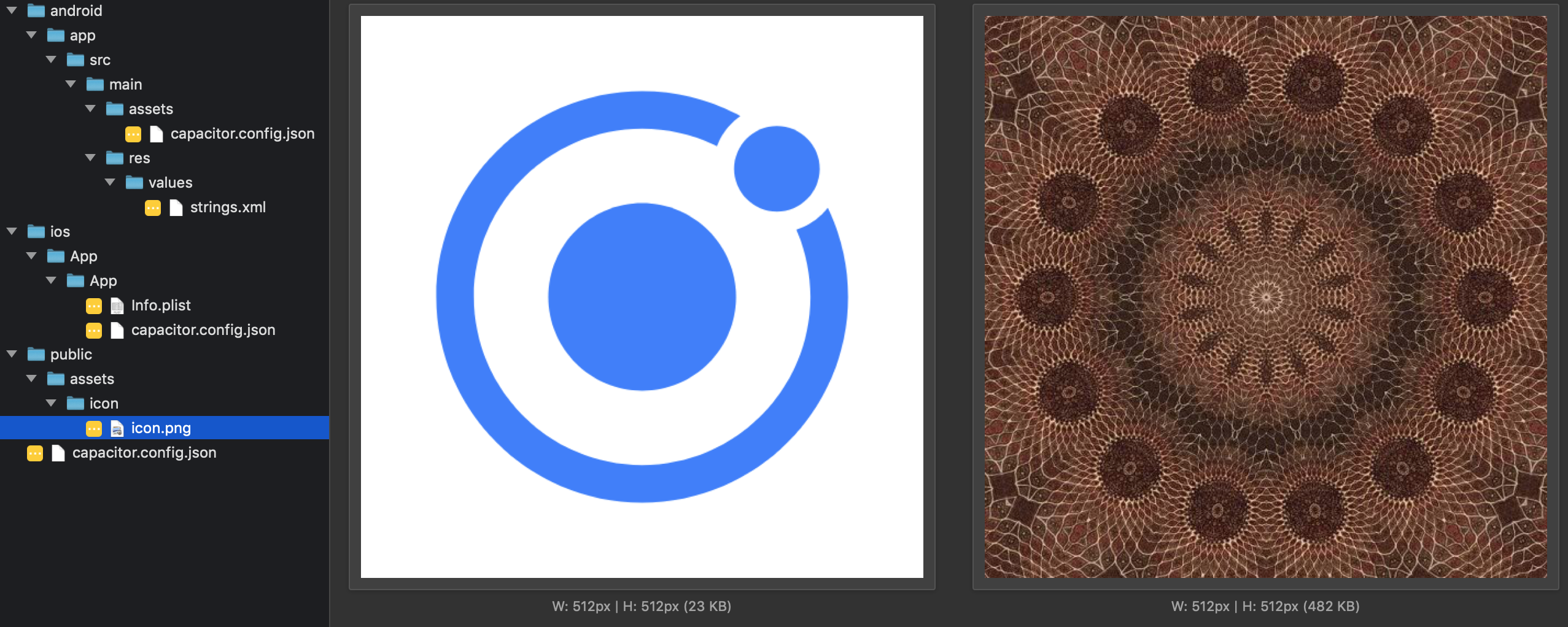 bug: Icons aren't being changed for android or ios when running npx cap ...