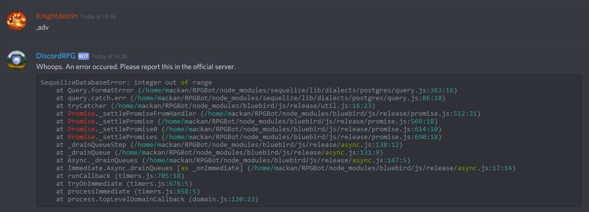 Error when doing 