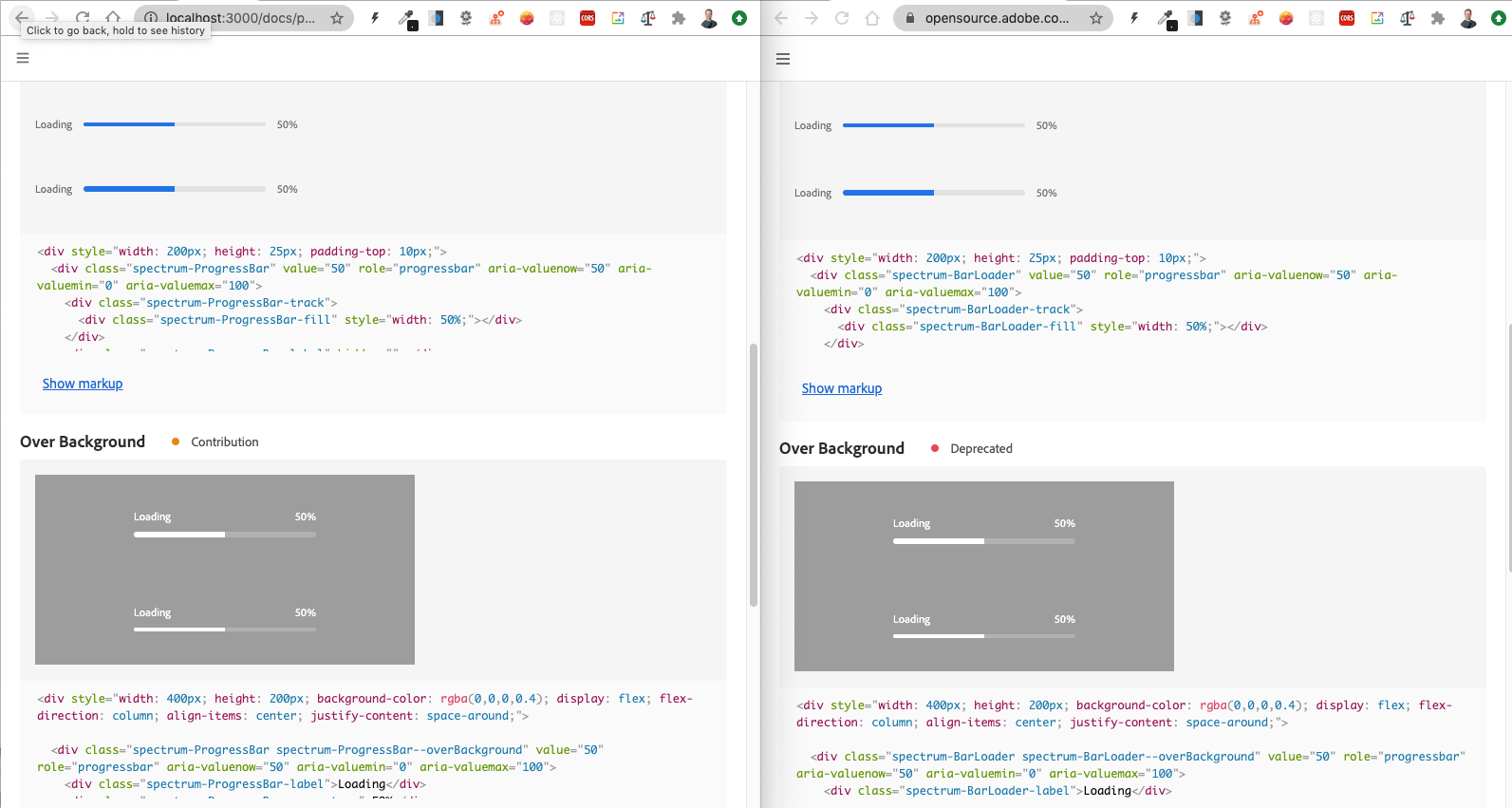 Check progressbar against DL and VRT · Issue #829 · adobe/spectrum-css ...