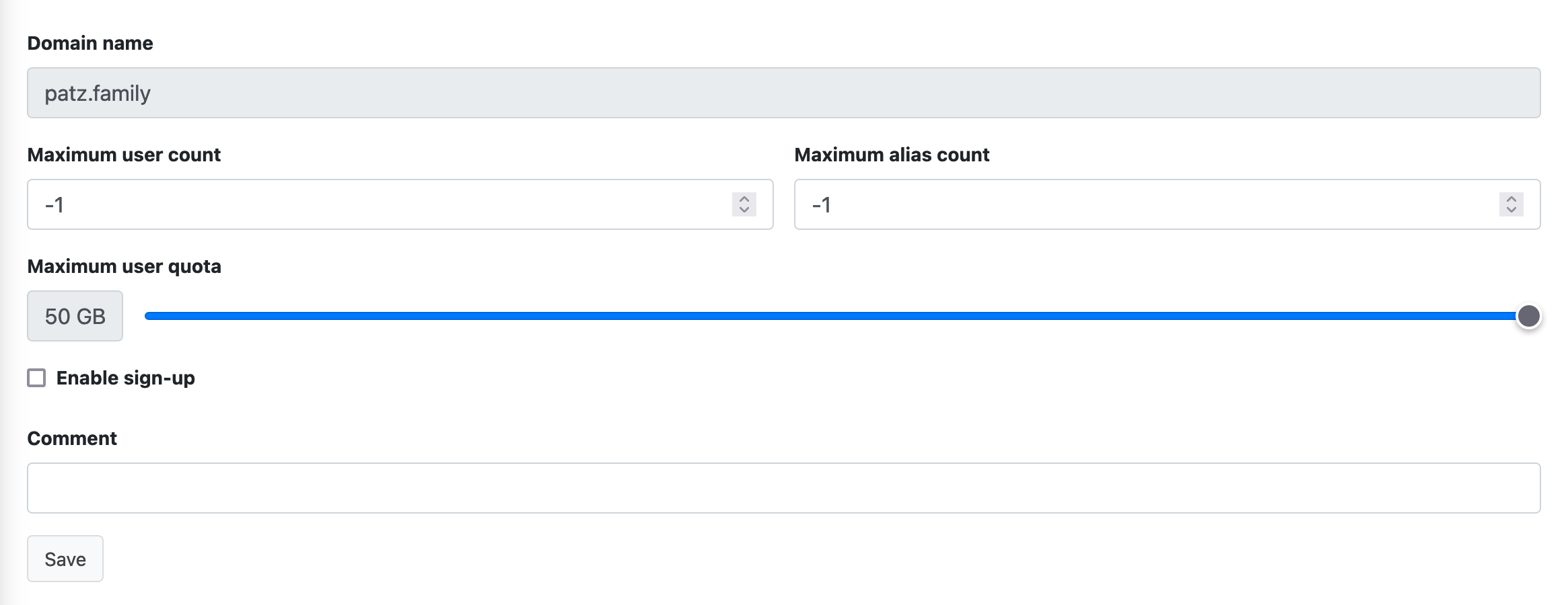 peraccount storage quota can't be updated in the UI · Issue 2418