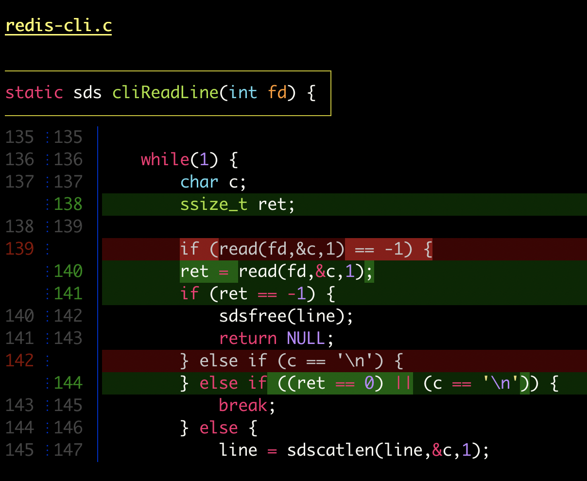 Ncurses. Git diff Delta. Git diff.