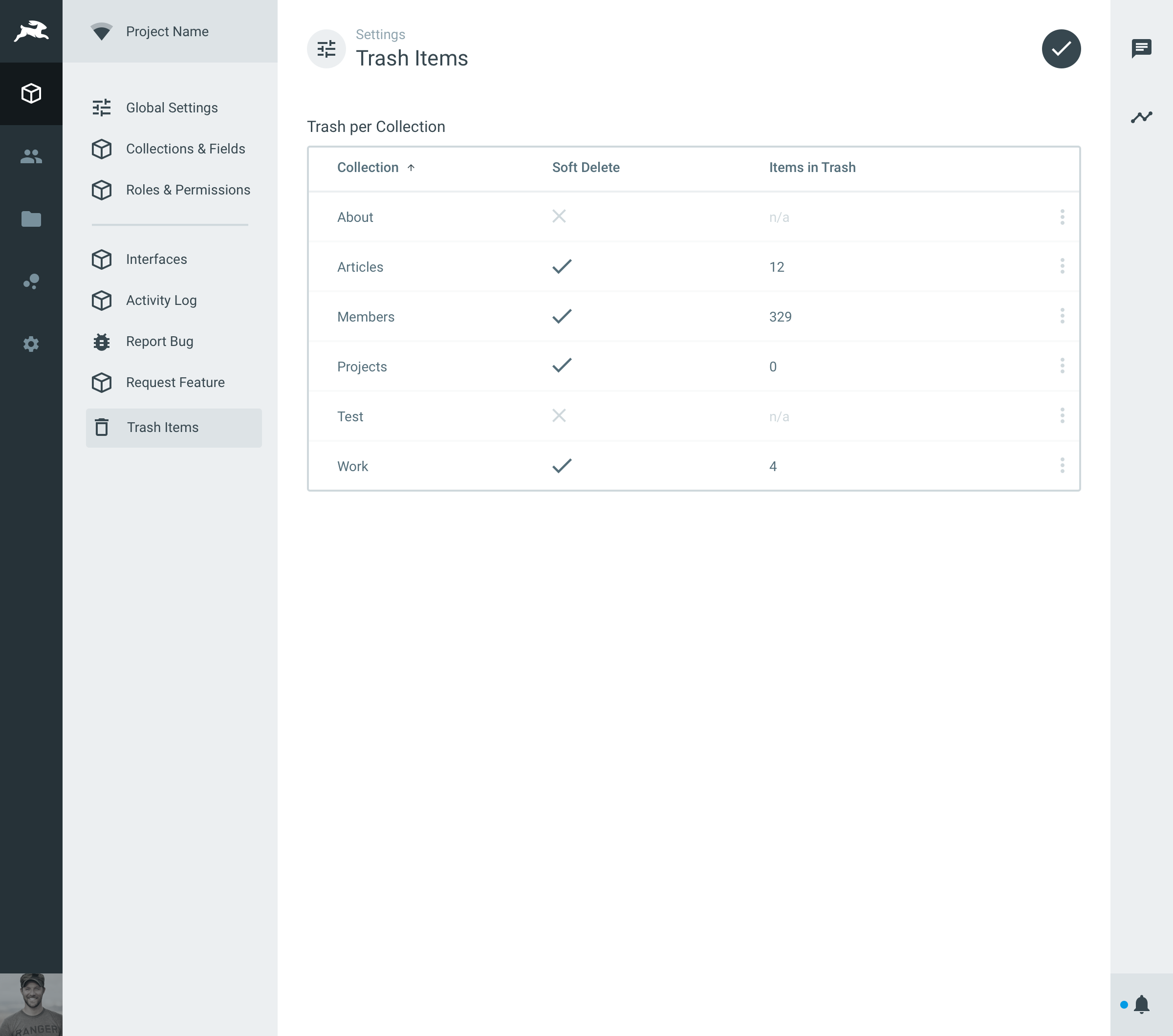 Directus 8 – Settings Trash