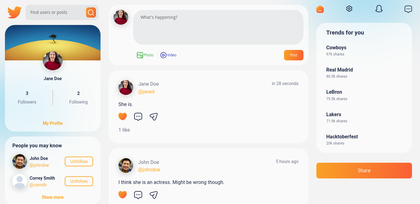 GitHub - razak17/howdy-ui: Frontend For Social Media Application