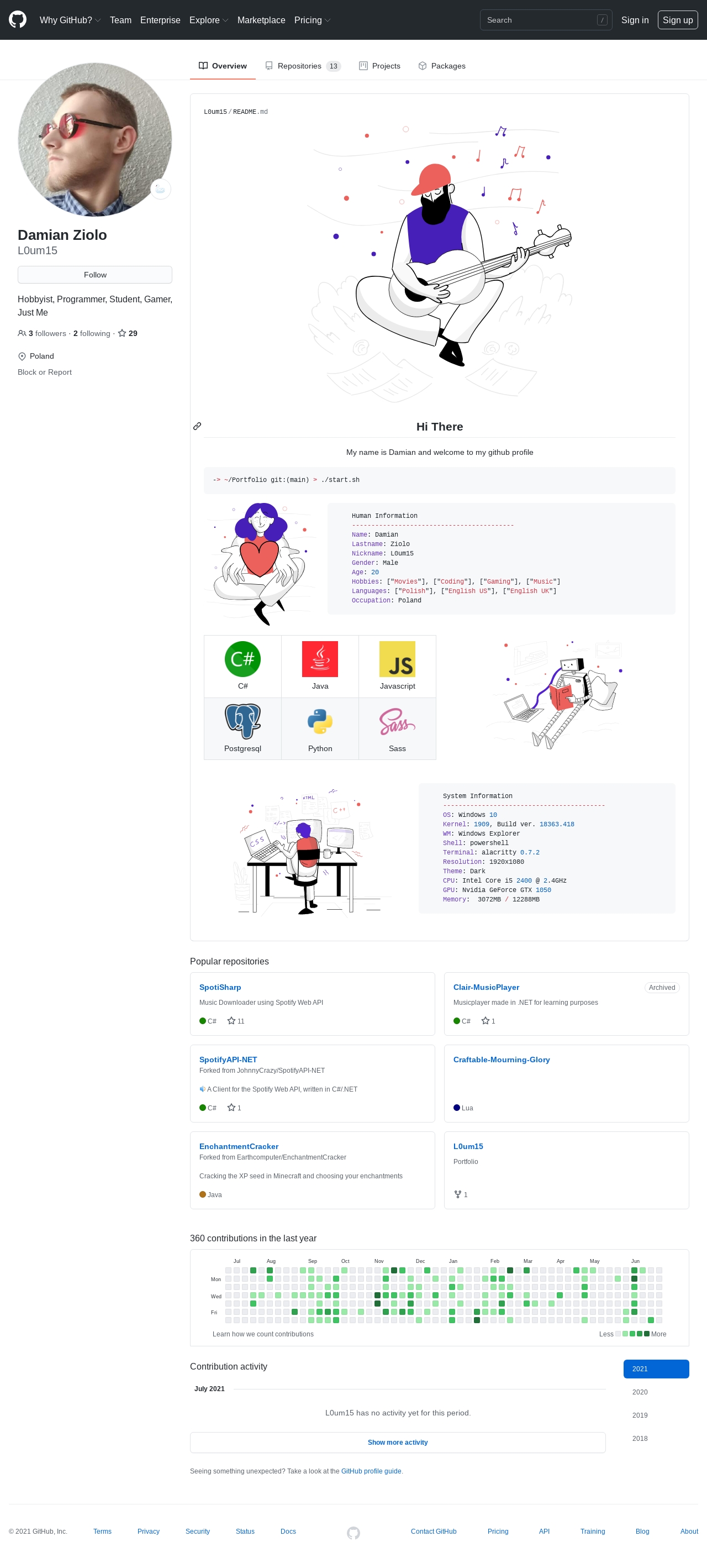 GitHub profile of {{ name }}