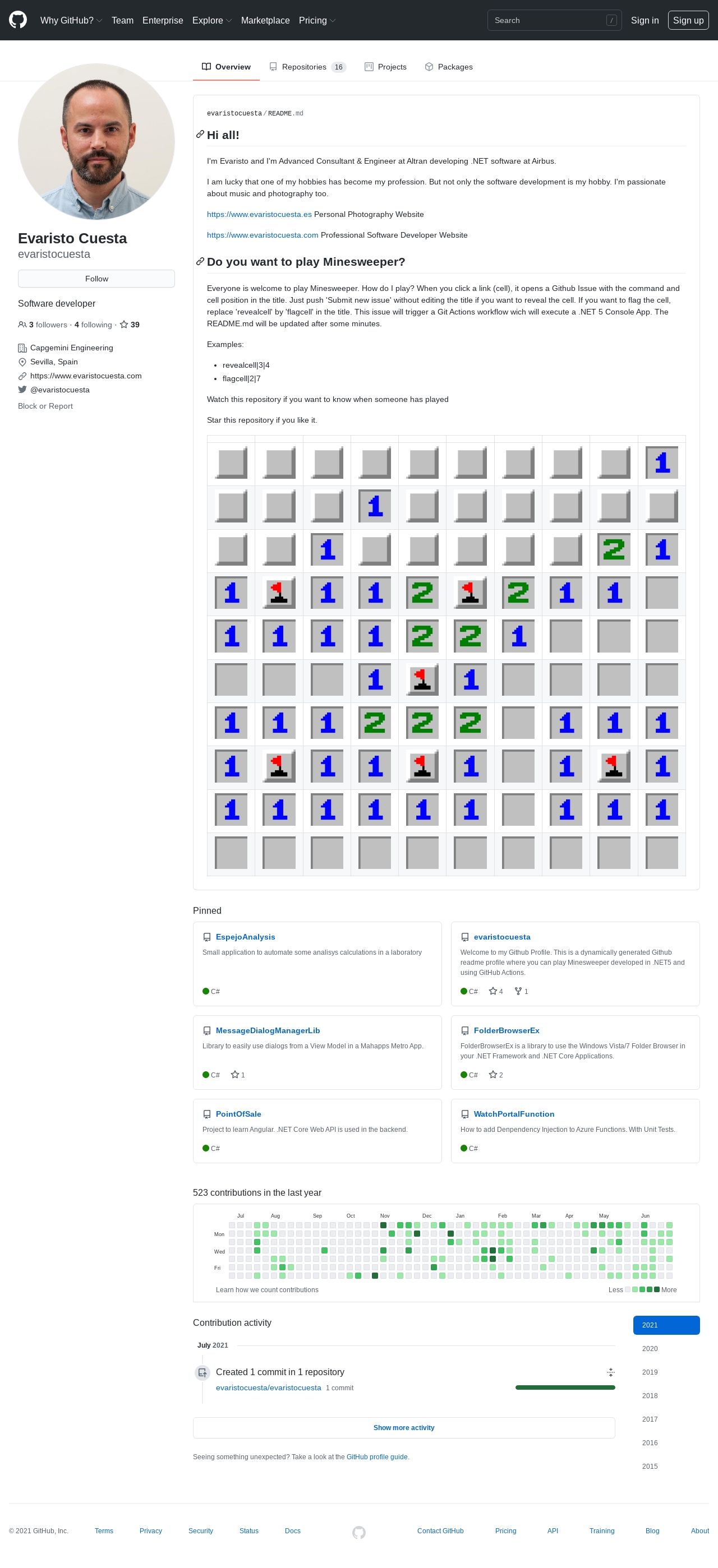 GitHub profile of {{ name }}