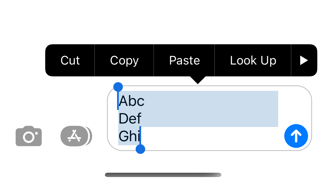 the selection highlight should expand for the full width of the input ...
