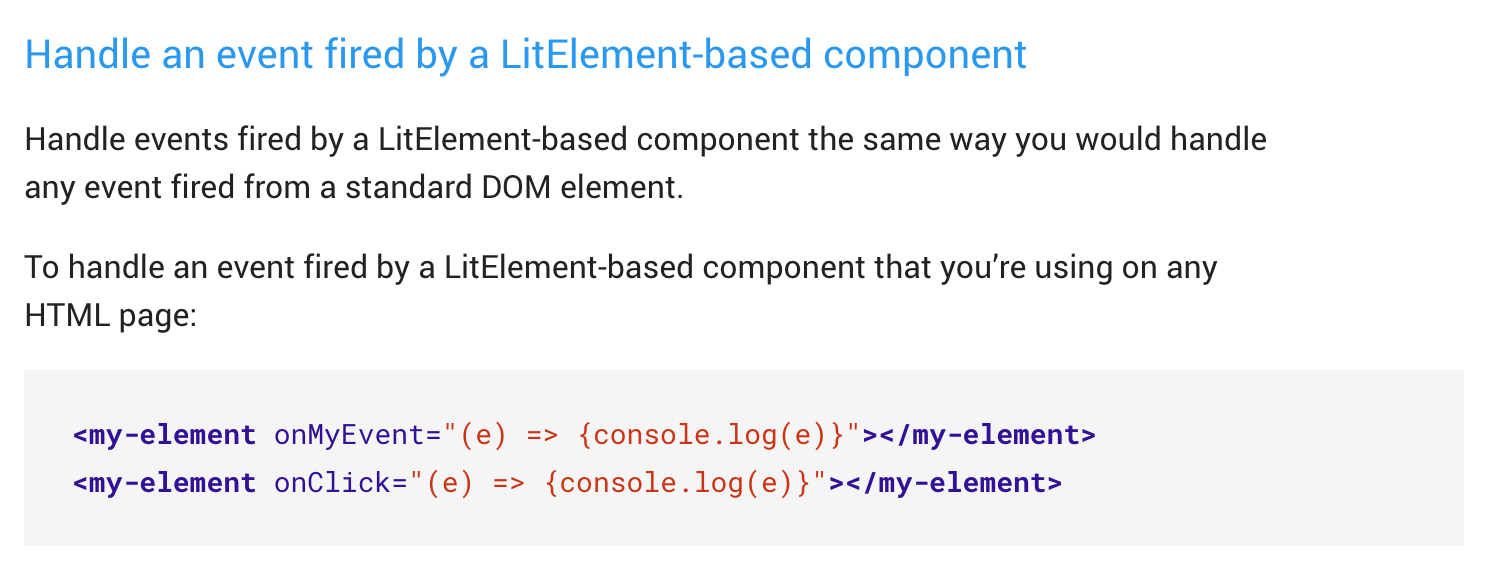 Remove docs on handling events from HTML · Issue #759 · lit/lit-element ...