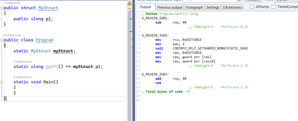 CoreCLR breaks the ECMA spec (I.12.3.2.1) with ldsflda for custom types ...
