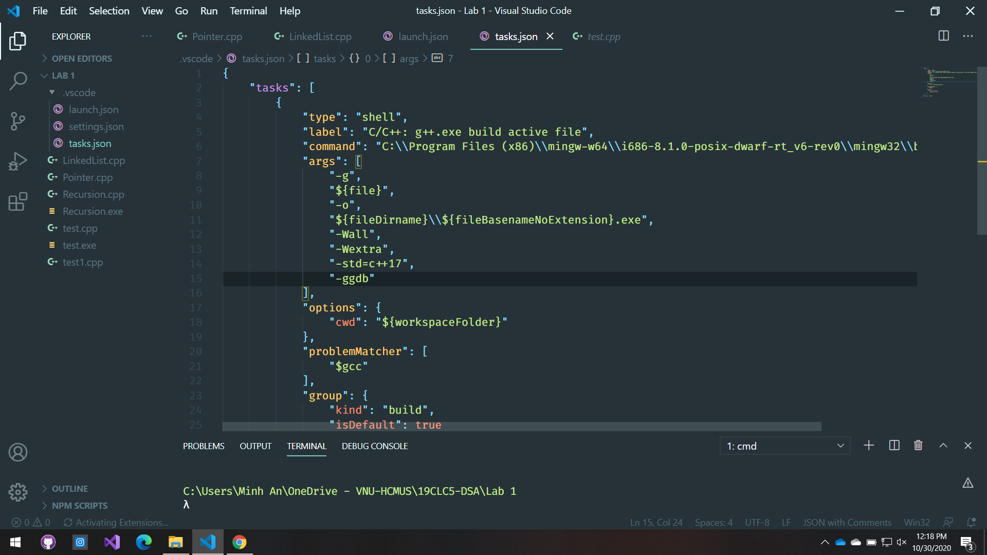 Error when compiling g++ in VSCode ( integrate ) · Issue #2411 ...
