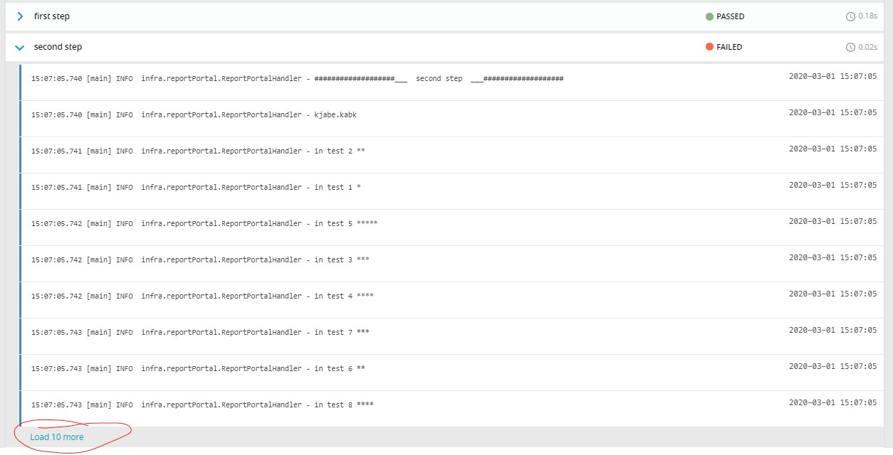 Improments for Log page. Add possbility to see error logs with 5 ...