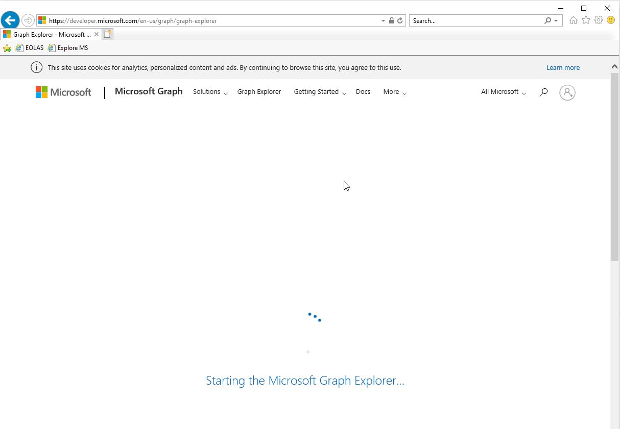 Internet Explorer 11 - Microsoft Graph Explorer Fails to load · Issue ...