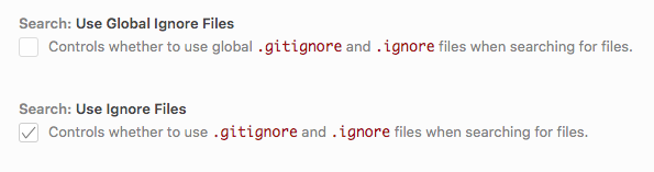 default VSCode .gitignore options