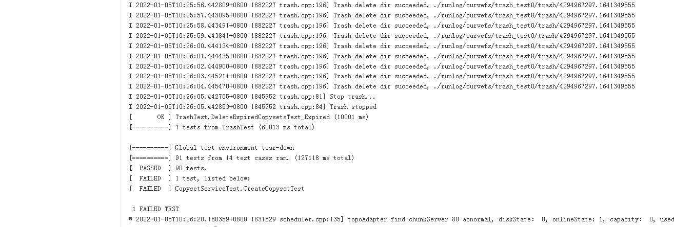 CI failed in unit test case: CreateCopysetTest · Issue #930 · opencurve ...