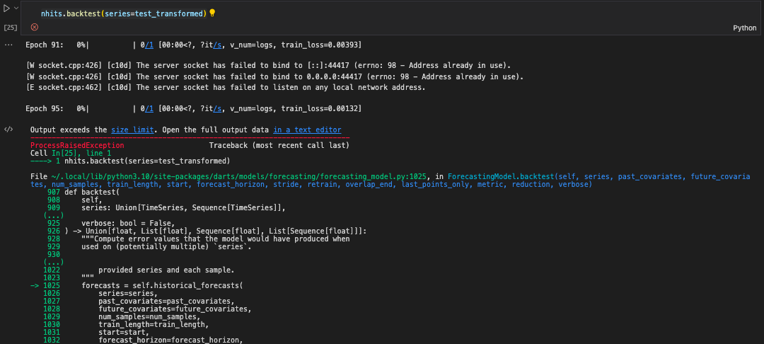 [BUG] Cannot interrupt backtest · Issue #1683 · unit8co/darts · GitHub
