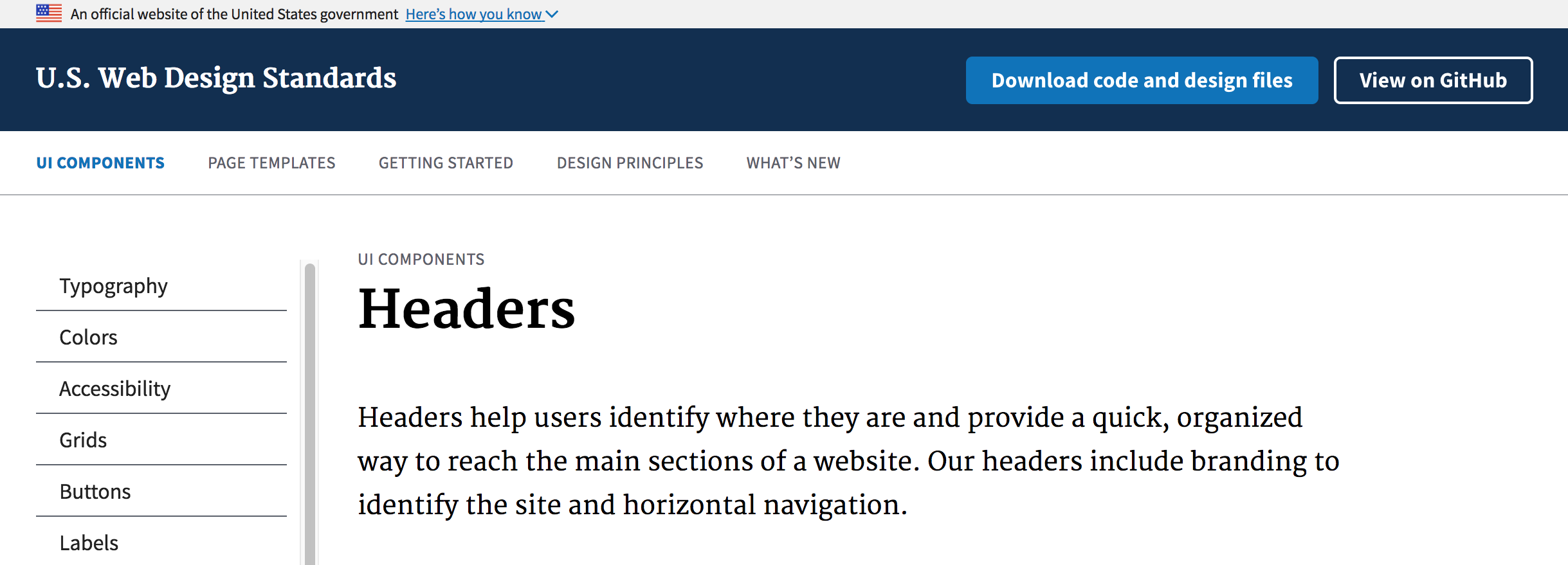 Update docs site header navigation design · Issue #296 · uswds/uswds ...