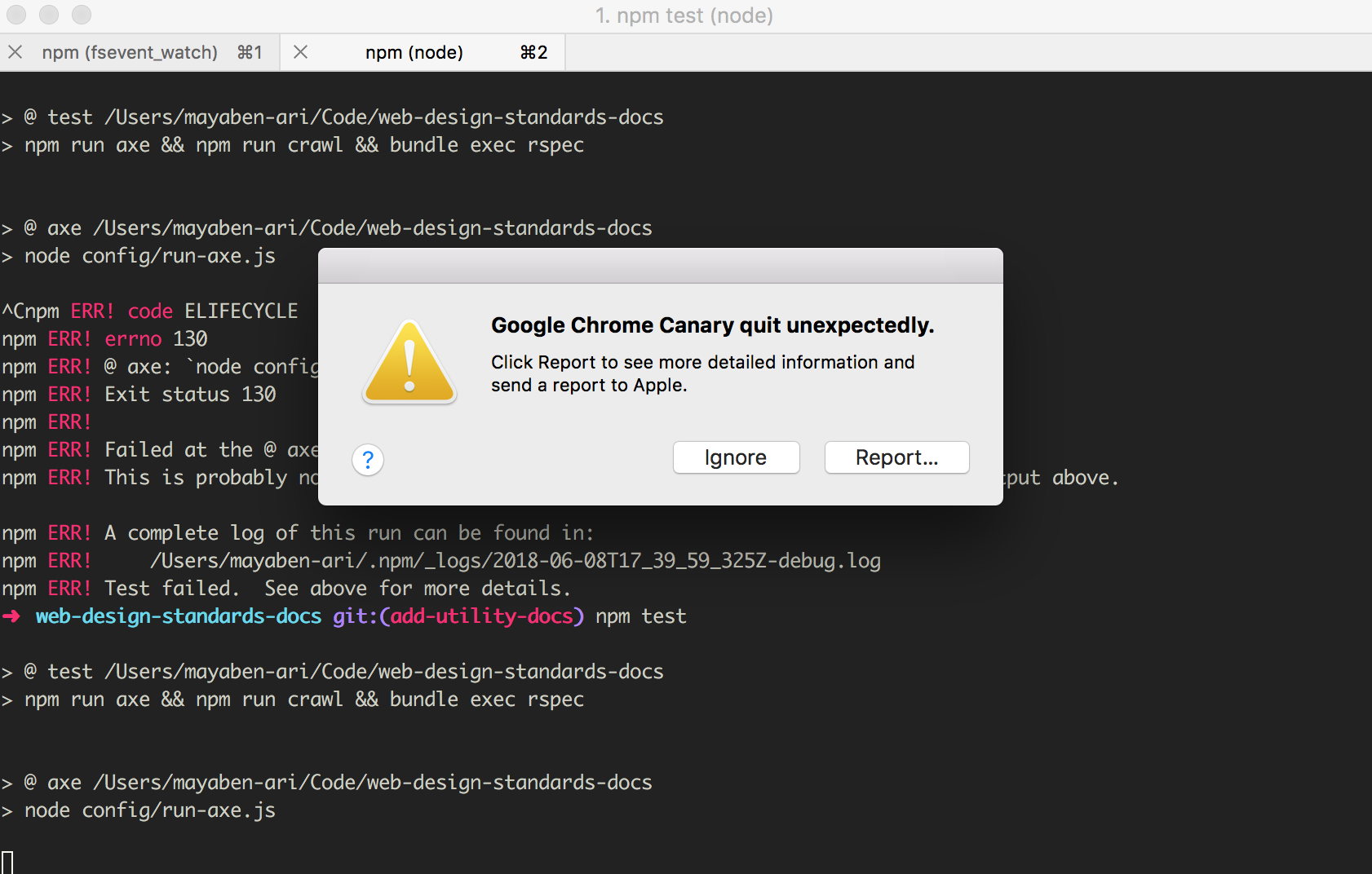 Error on `npm test` on add-utility-docs branch · Issue #568 · uswds ...