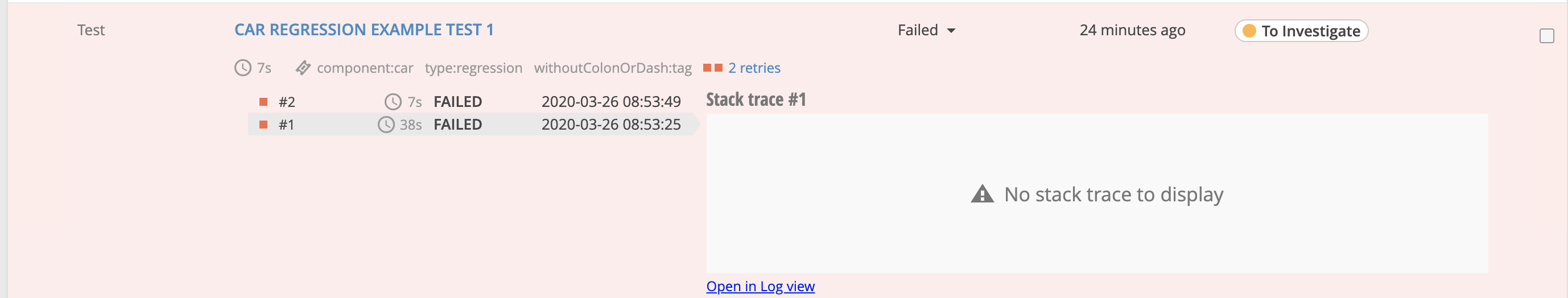 StackTrace quicklook in case of reruns shows nothing[v5] · Issue #881 ...