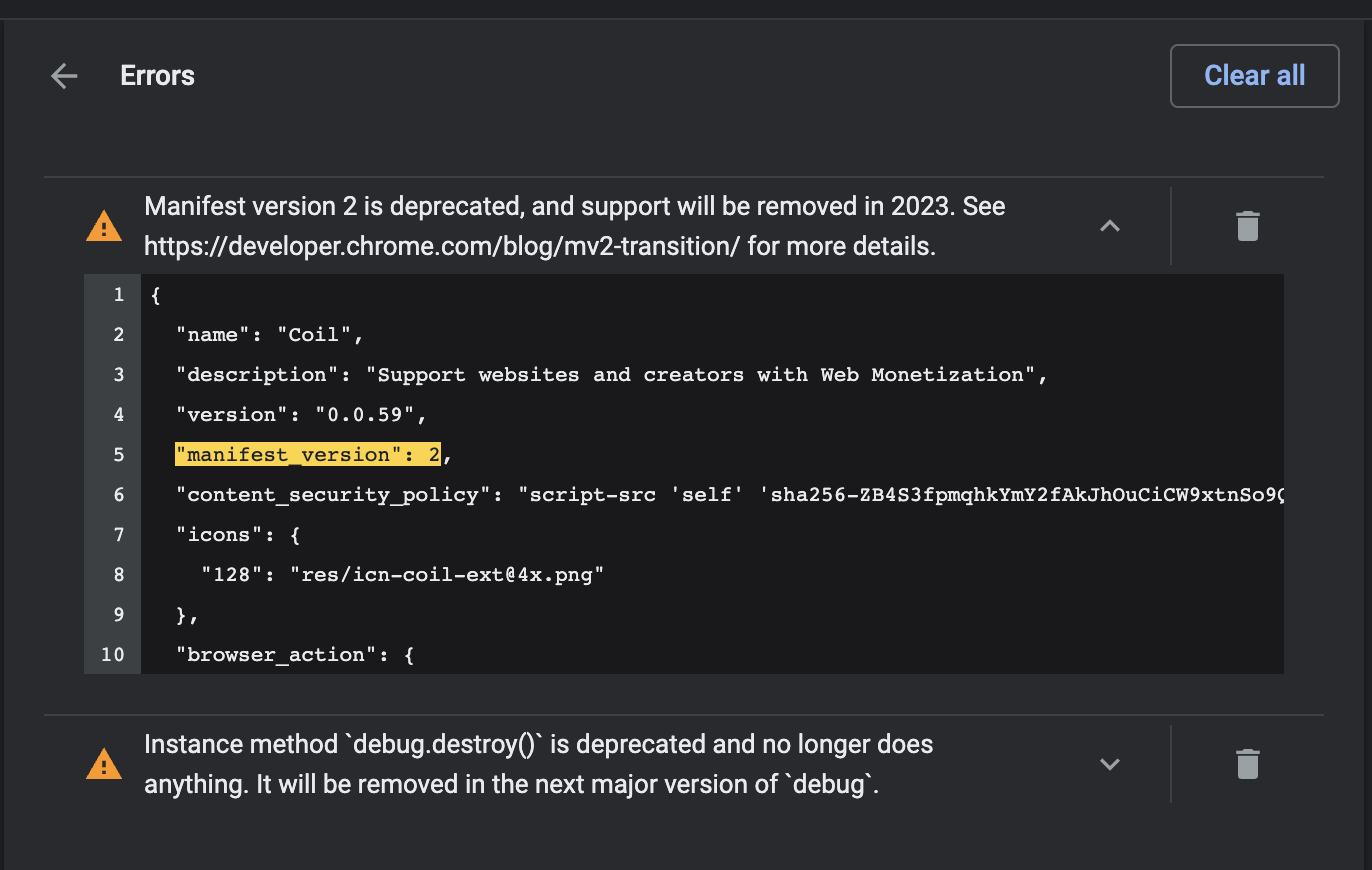 Use yarn patch and resolutions to squelch debug.destroy() message
