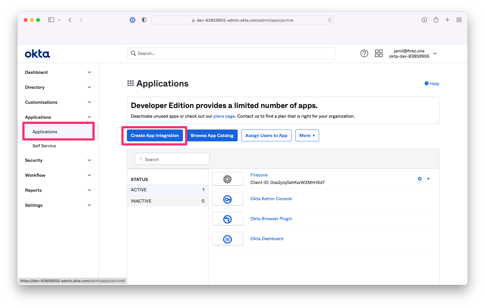 Okta Create App Integration