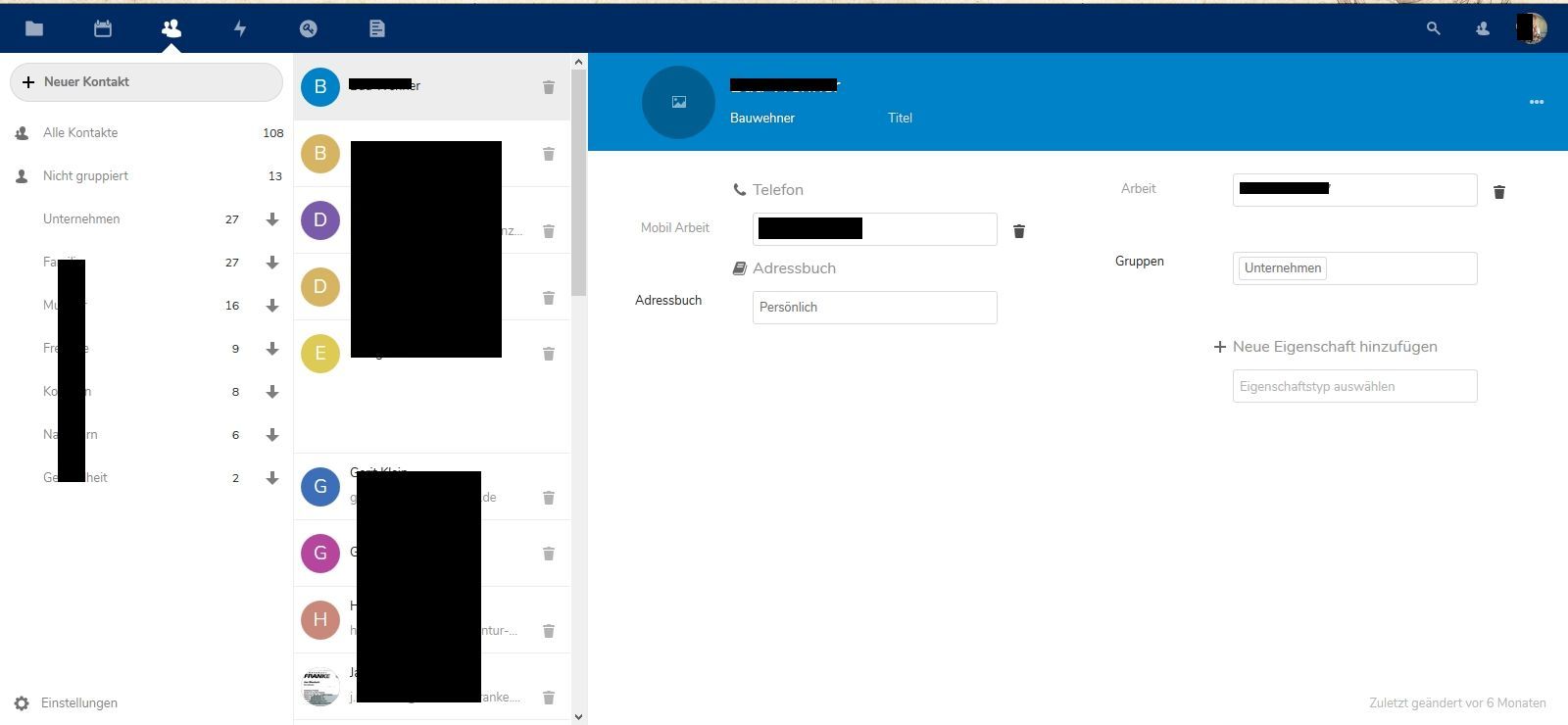 NextCloud Contact failure