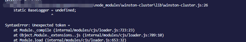 SyntaxError: Unexpected token = · Issue #18 · ryankurte/winston-cluster ...
