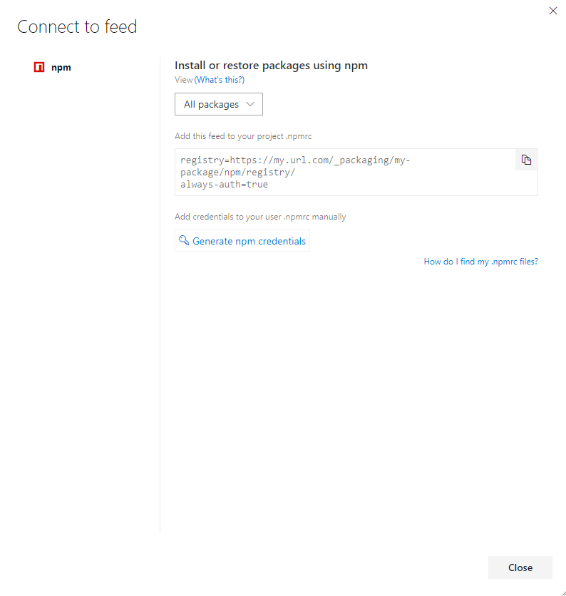 vstsnpmauth onpremise different screenshots / sections · Issue 8641